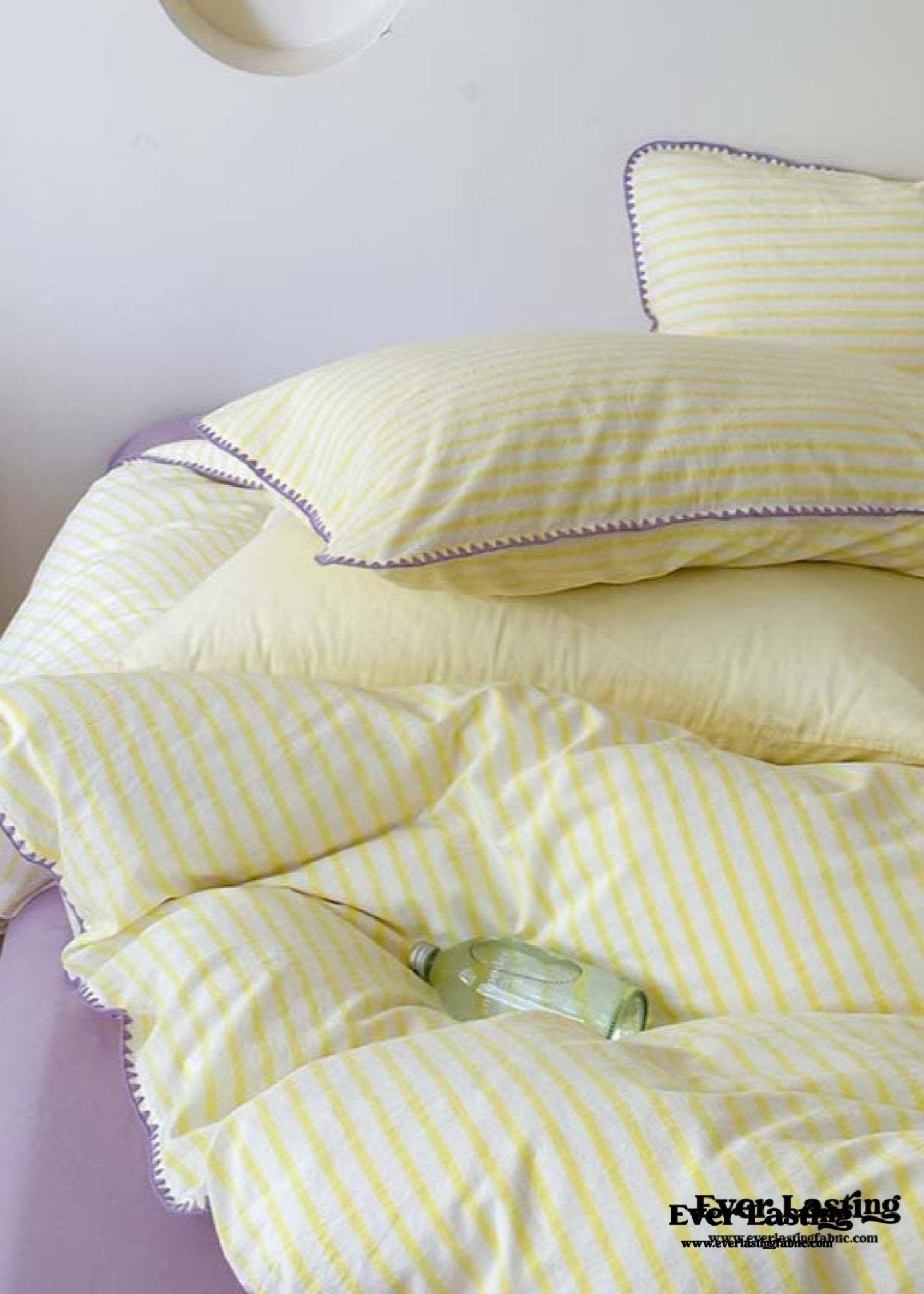 Pepper Candy Stripe Bedding Set / Light Green