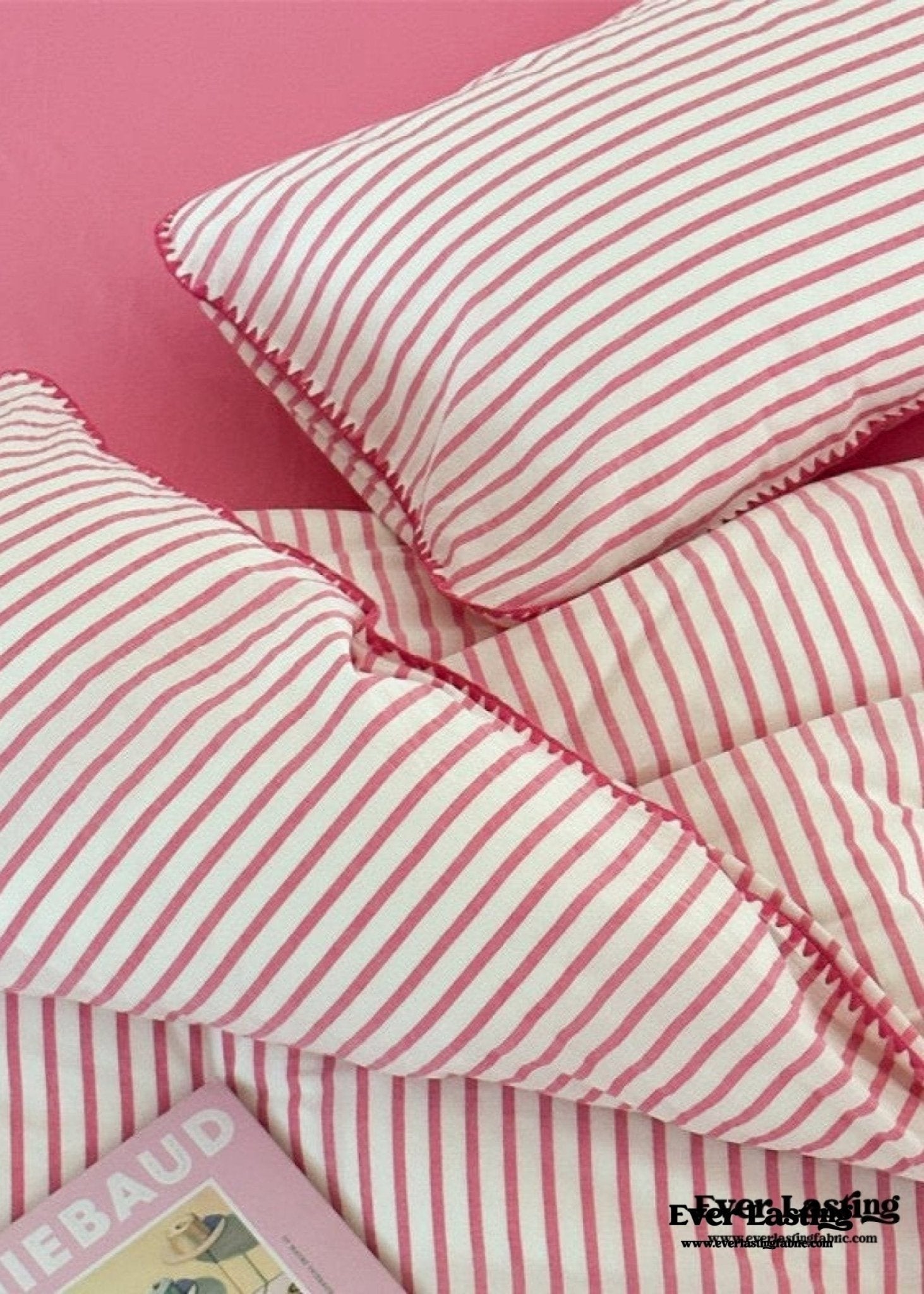 Pepper Candy Stripe Bedding Set / Light Green