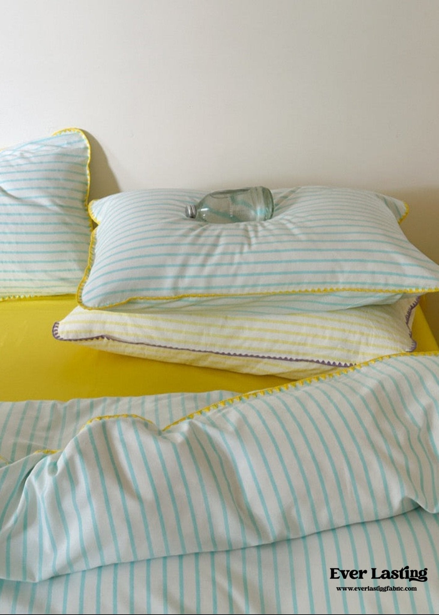 Pepper Candy Stripe Bedding Set / Purple + Green
