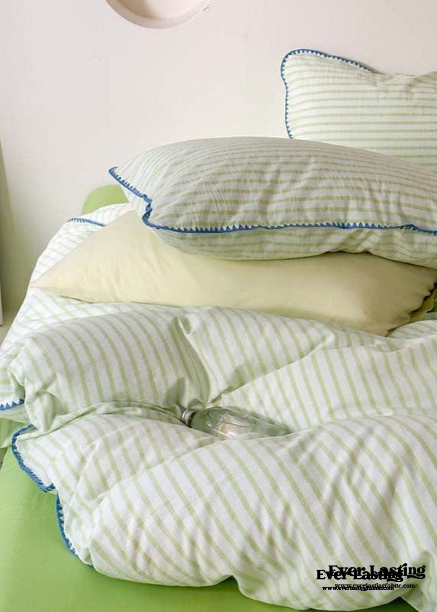 Pepper Candy Stripe Bedding Set / Purple + Green