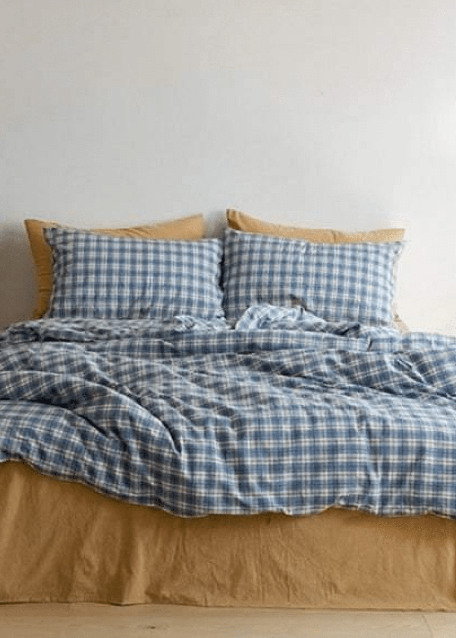 Plaid Bedding Set / Blue + Mustard