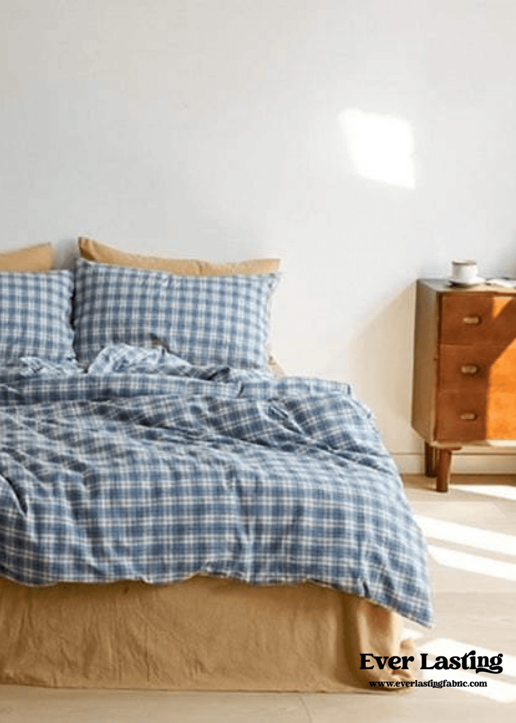 Plaid Bedding Set / Blue + Mustard