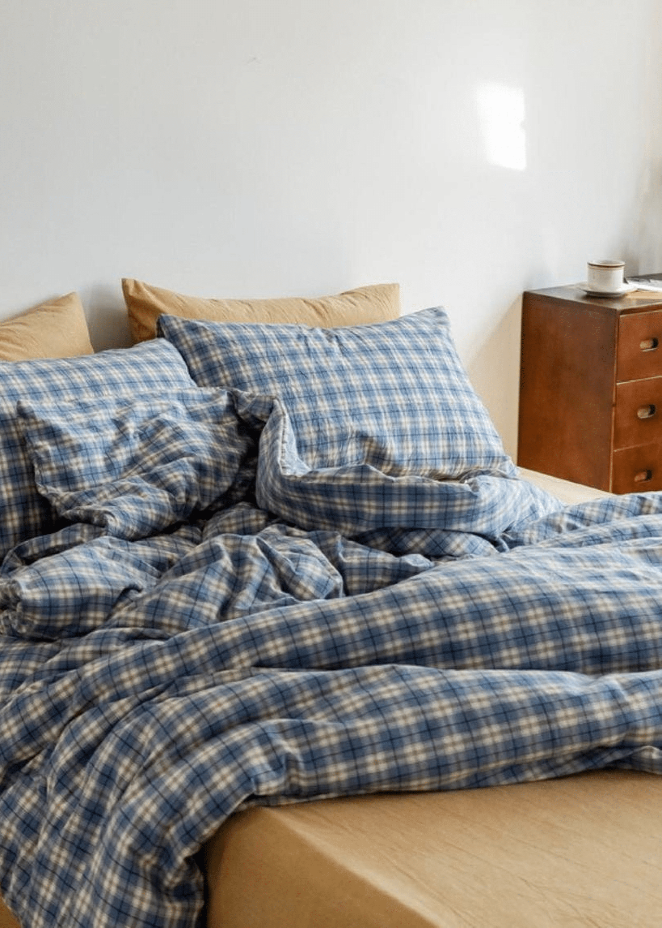 Plaid Bedding Set / Blue + Mustard