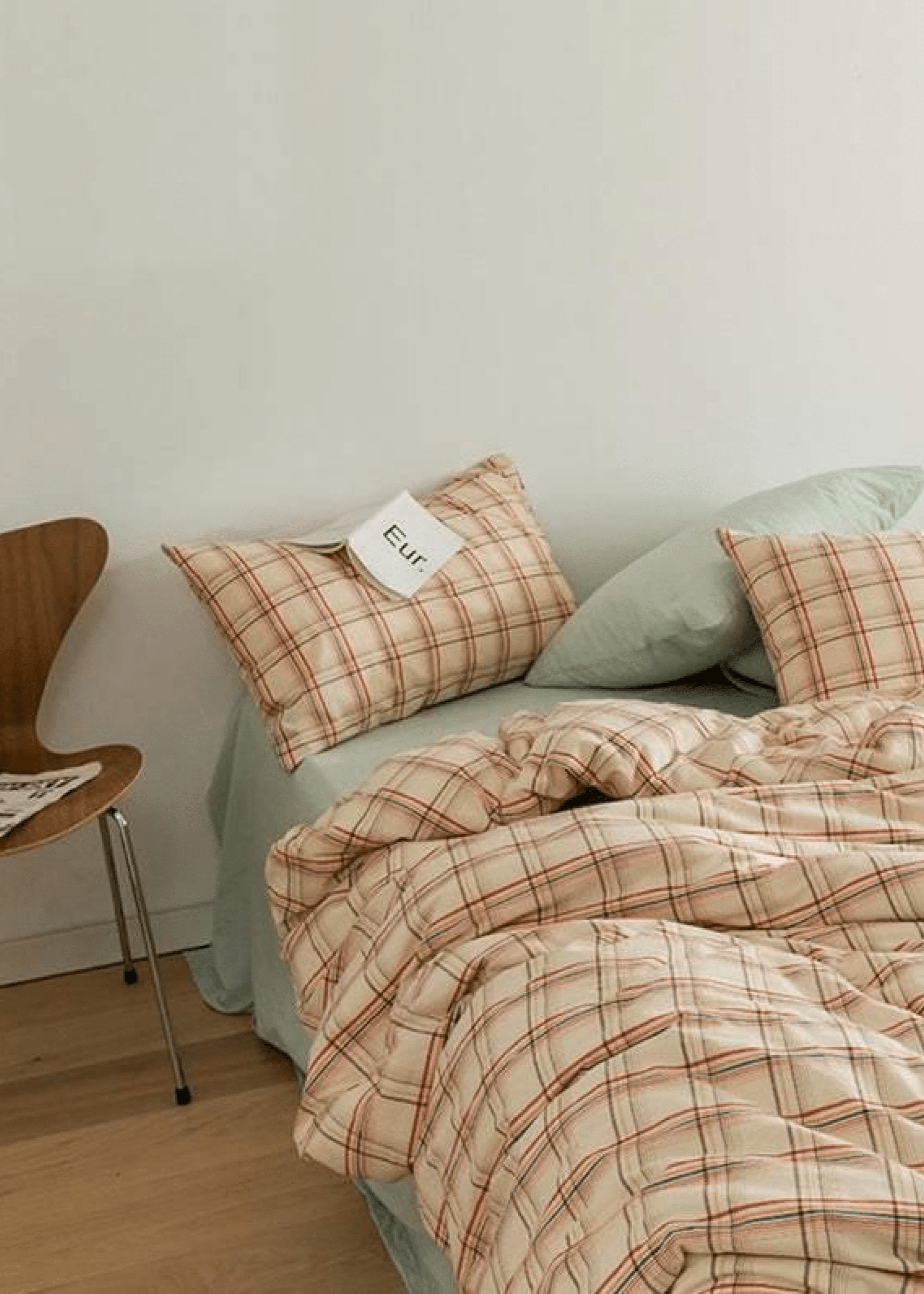 Plaid Bedding Set / Blue + Mustard