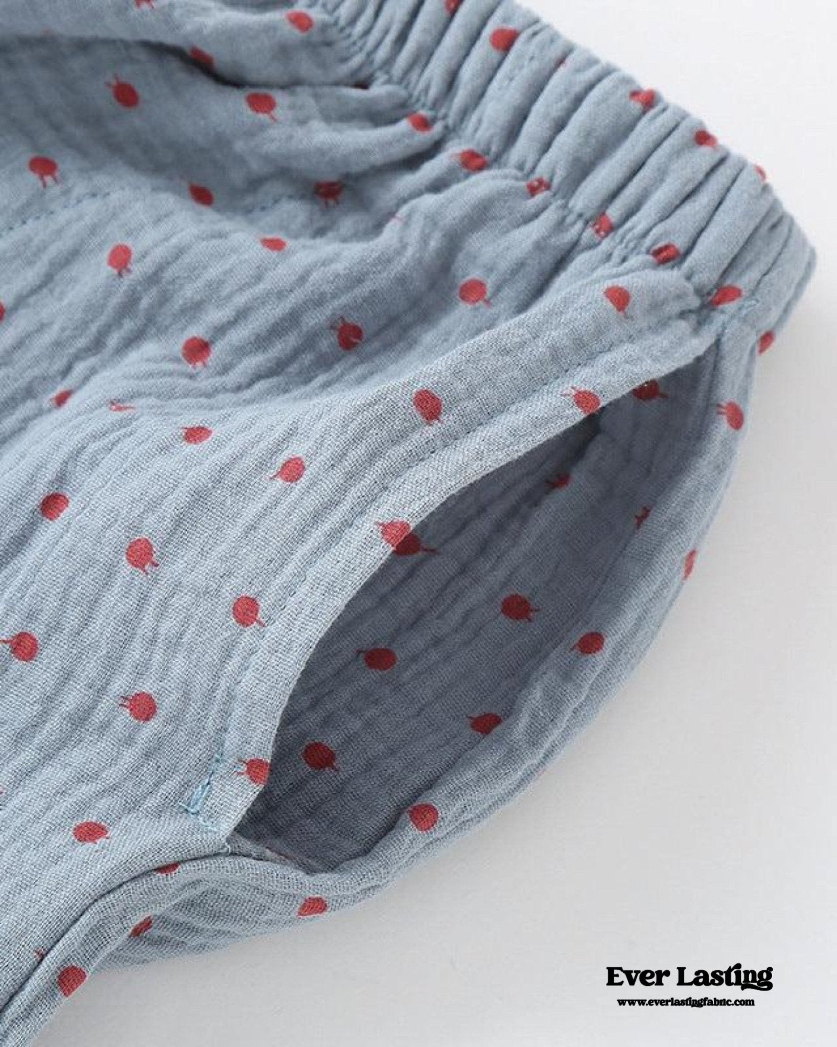 Polka Dot Cute Collared Pajama Set