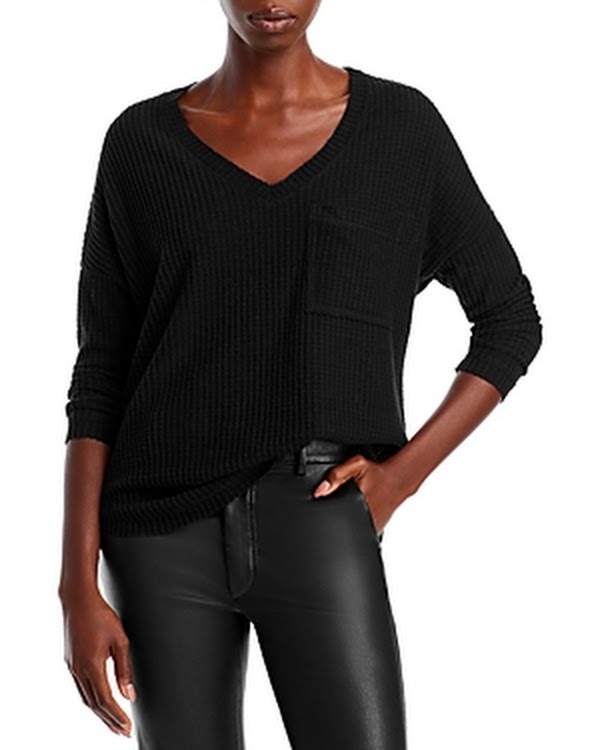 Aqua Waffle Knit Top, Sze XS