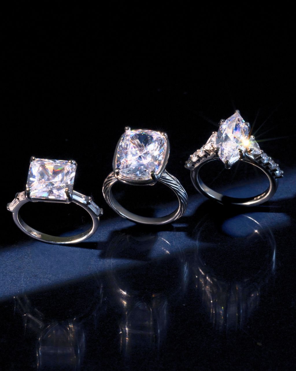 Sterling Silver Elongated Cushion Cocktail Ring 4ct & 8ct