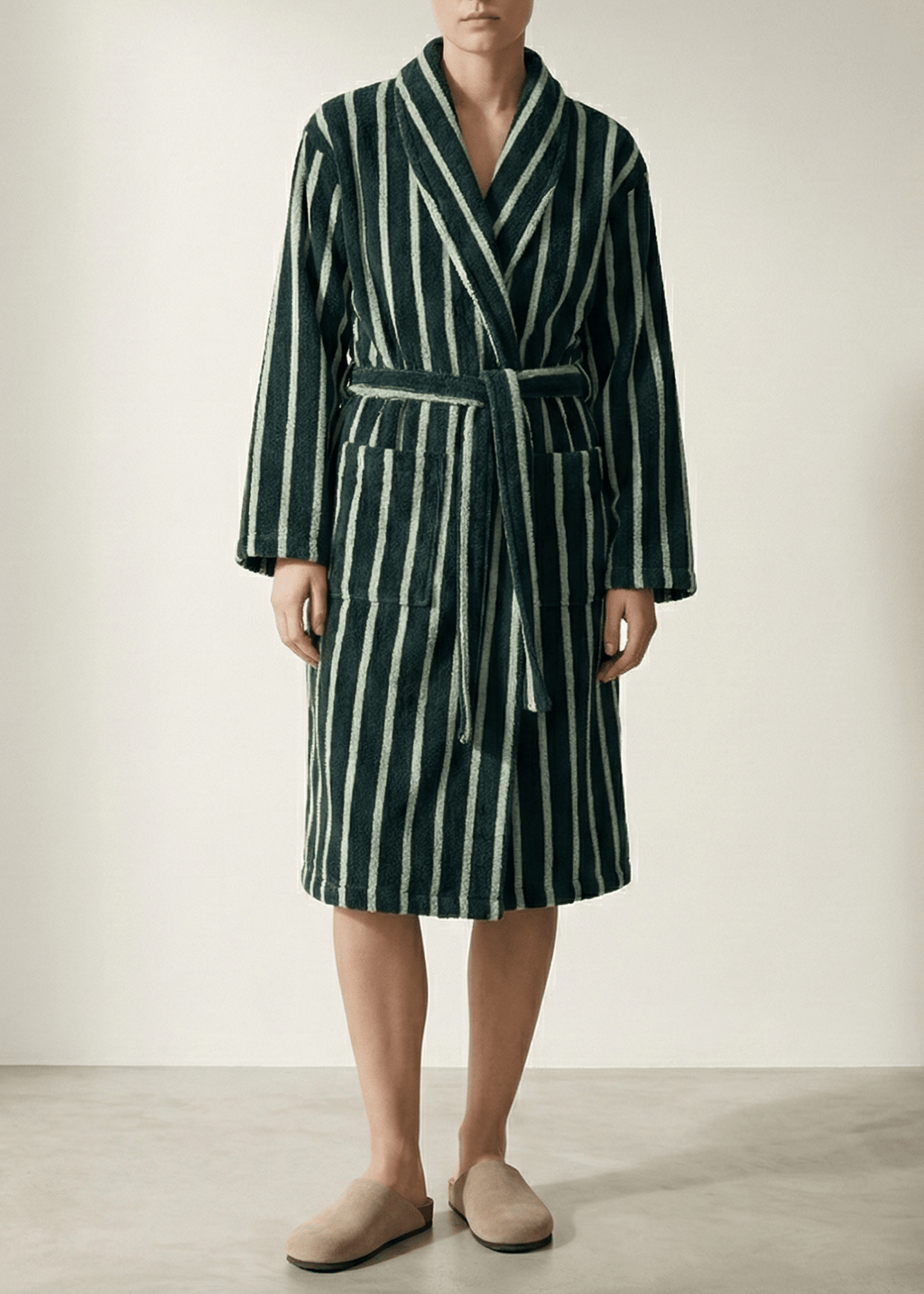 Quiet Evening Striped Robe Set / Burgundy