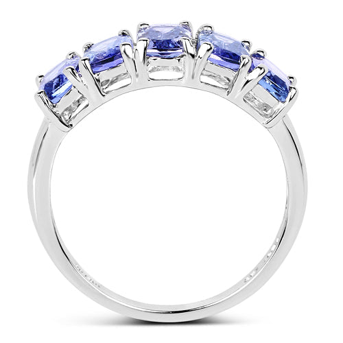 2.65 Carat Genuine Tanzanite .925 Sterling Silver Ring