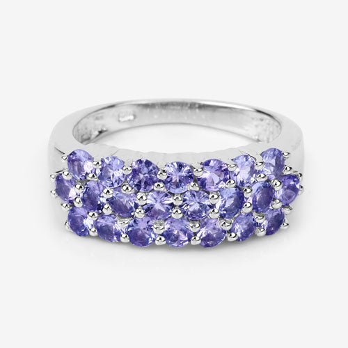 1.54 Carat Genuine Tanzanite .925 Sterling Silver Ring