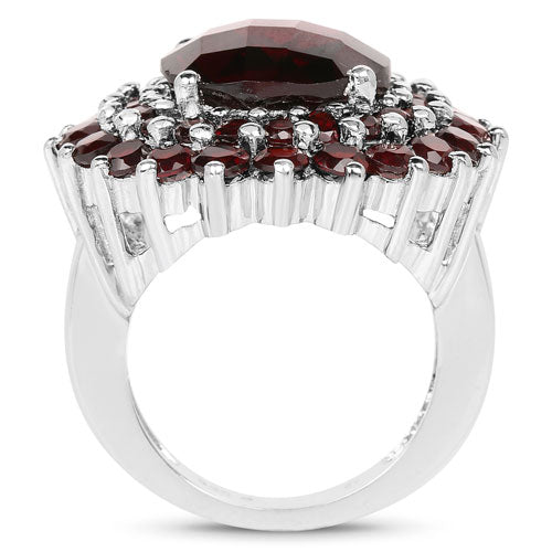 9.90 Carat Genuine Garnet .925 Sterling Silver Ring