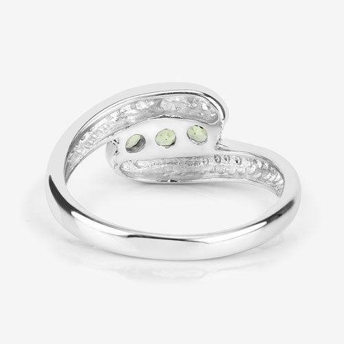 0.56 Carat Genuine Peridot .925 Sterling Silver Ring