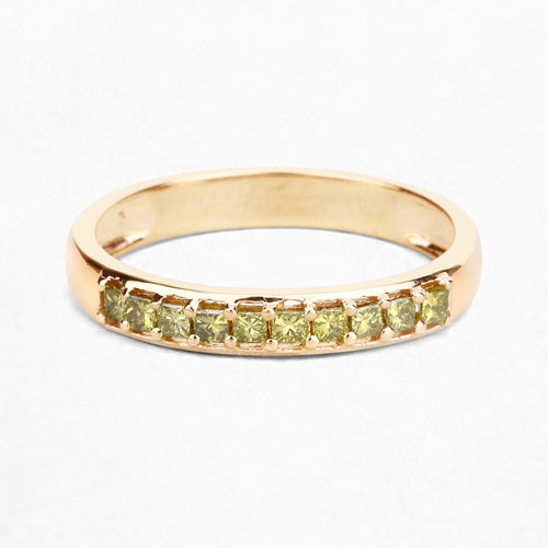 0.27 Carat Genuine Yellow Diamond 14K Yellow Gold Ring (SI1-SI2)