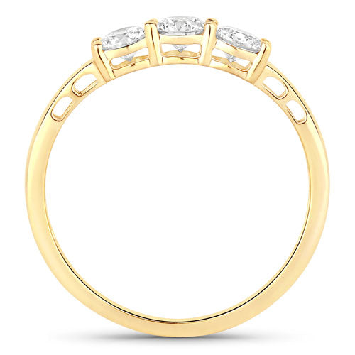 0.51 Carat Genuine Lab Grown Diamond 14K Yellow Gold Ring