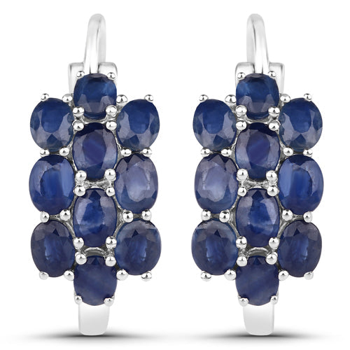 10.40 Carat Genuine Blue Sapphire .925 Sterling Silver 3 Piece Jewelry Set (Ring, Earrings, and Pendant w/ Chain)