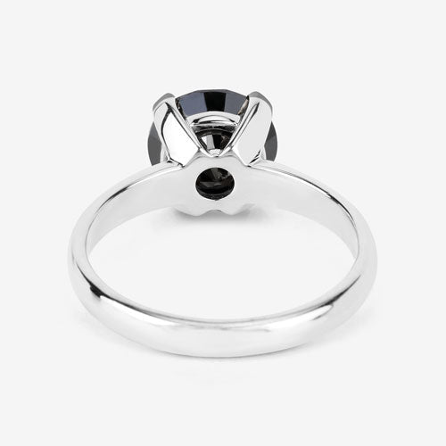 3.00 Carat Genuine Black Diamond 14K White Gold Ring