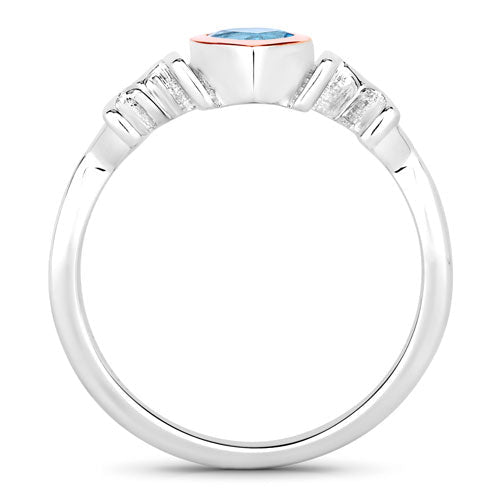 0.52 Carat Genuine Swiss Blue Topaz .925 Sterling Silver Ring