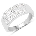 0.70 Carat Genuine White Sapphire .925 Sterling Silver Ring
