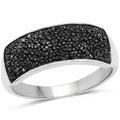 0.43 Carat Genuine Black Diamond .925 Sterling Silver Ring