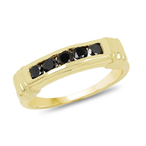 0.50 Carat Genuine Black Diamond .925 Sterling Silver Ring