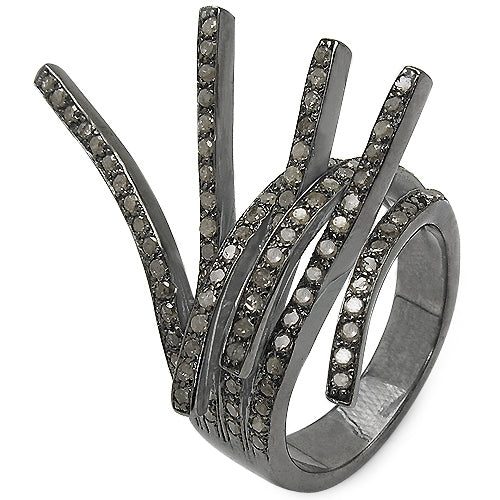 1.53 Carat Genuine TLB Diamond .925 Sterling Silver Ring