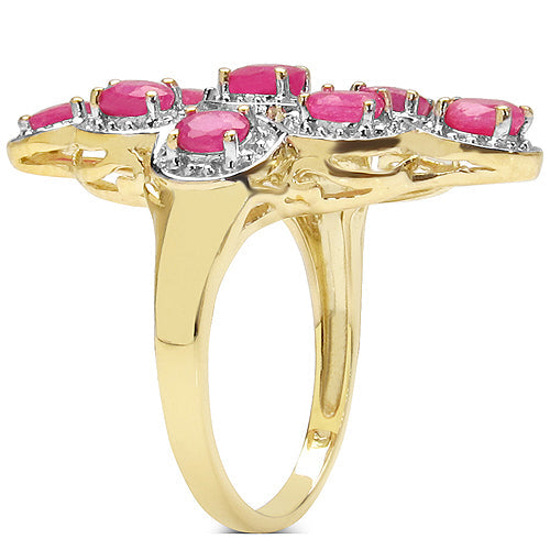 1.98 Carat Genuine Ruby .925 Sterling Silver Ring