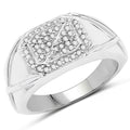 14K White Gold Plated 0.24 Carat Genuine White Diamond .925 Sterling Silver Ring