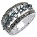 0.62 Carat Genuine Blue Diamond .925 Sterling Silver Ring