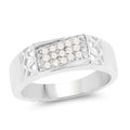 0.23 Carat Genuine White Diamond .925 Sterling Silver Ring