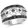 0.31 Carat Genuine Blue Diamond .925 Sterling Silver Ring