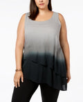 Joseph A 155603 Womens Asymmetric Dip Dye Tank Top