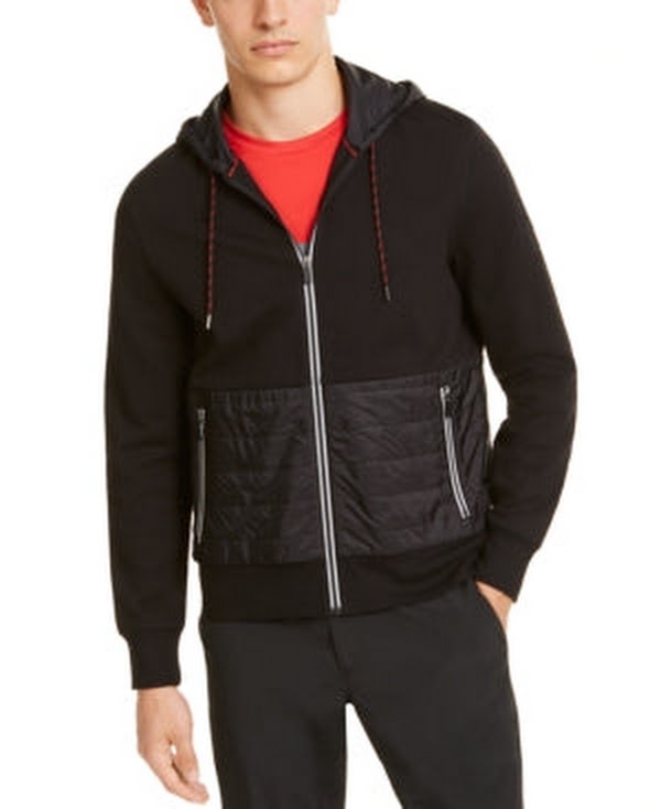 Michael Kors Men's Kors X Tech Padded Full-Zip Hoodie, Medium