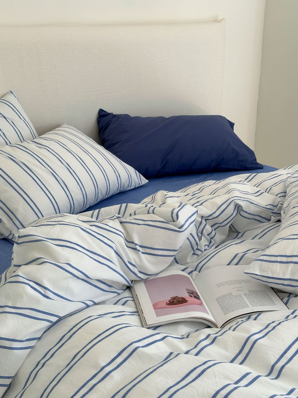 Refreshing Stripe Bedding Set / Blue Single