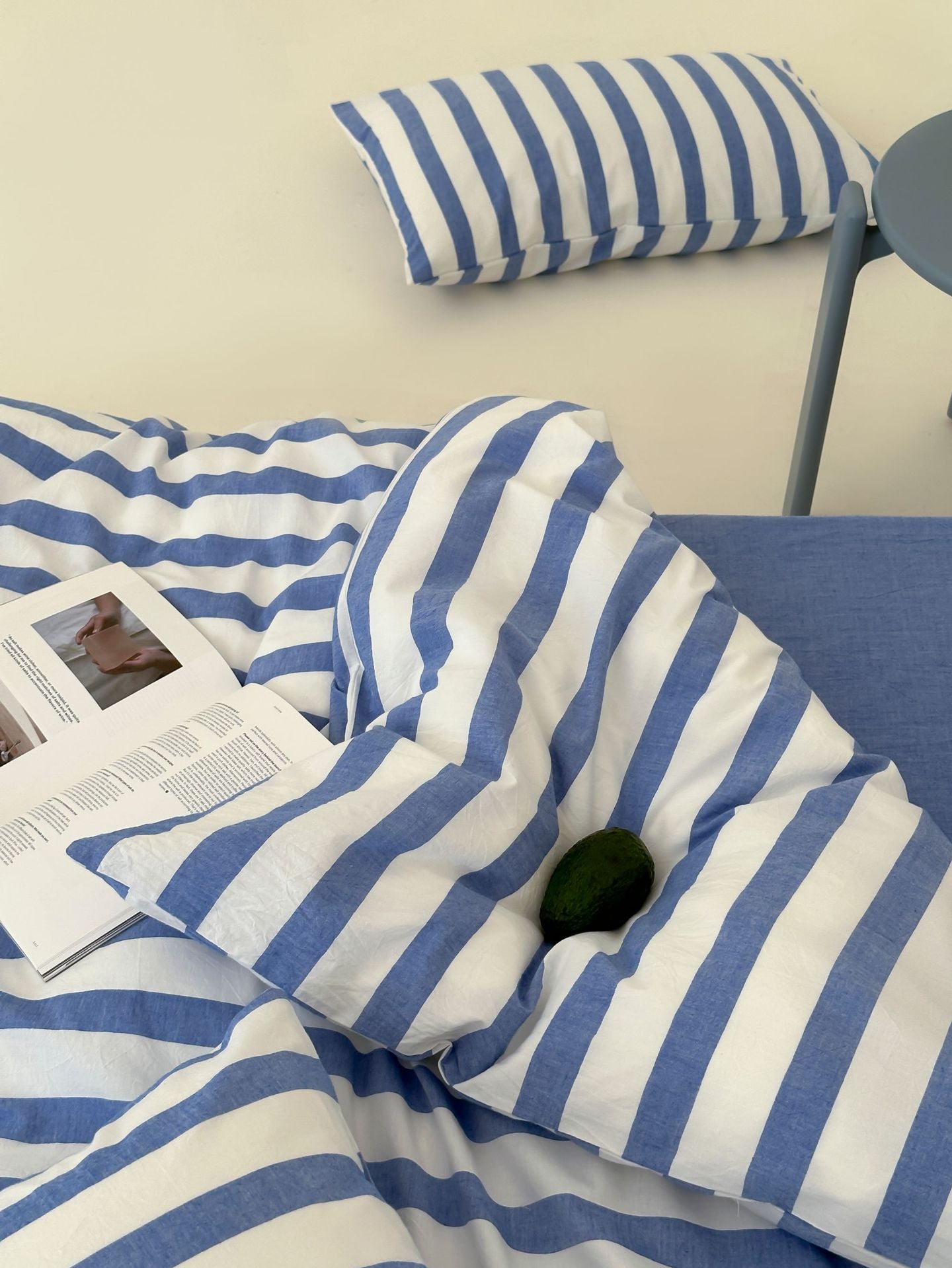 Refreshing Stripe Bedding Set / Blue Single