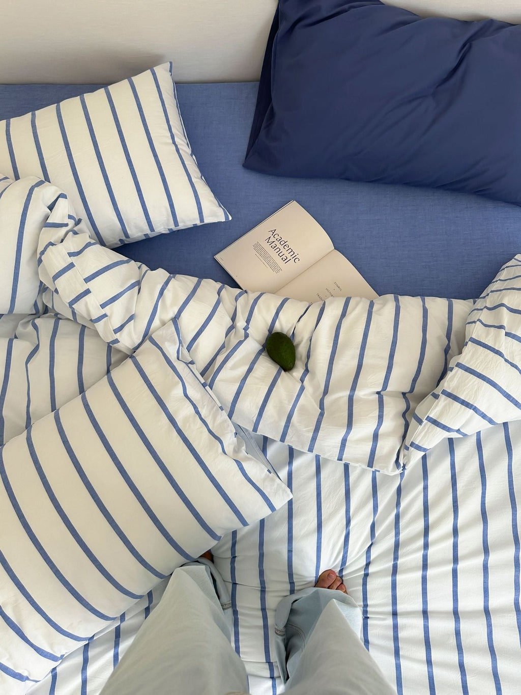 Refreshing Stripe Bedding Set / Forest Green