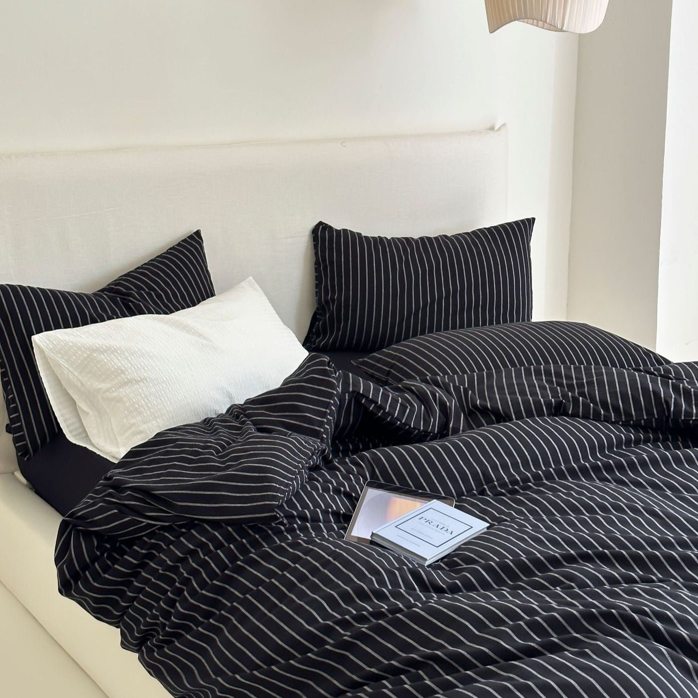 Refreshing Stripe Bedding Set / Forest Green