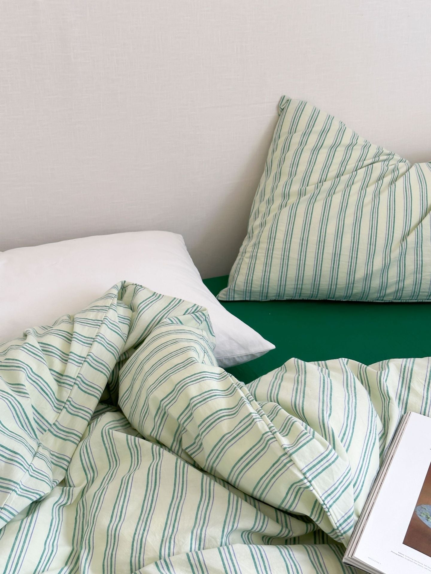 Refreshing Stripe Duvet Cover / Mint Green