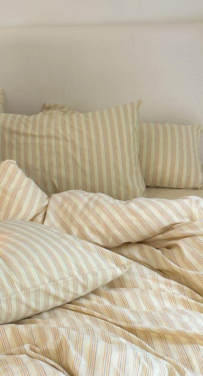 Refreshing Stripe Pillowcases / Yellow