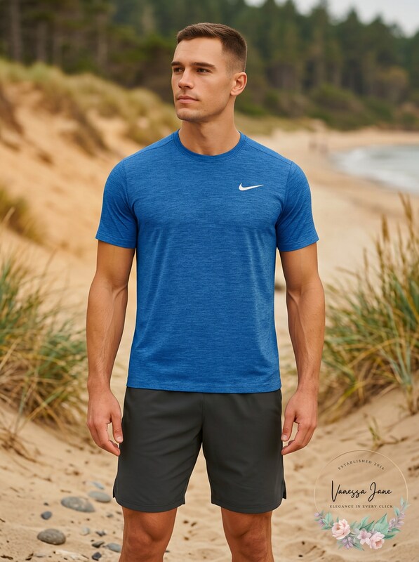 Nike Mens Heather Short Sleeve Rash Guard, Size Medium