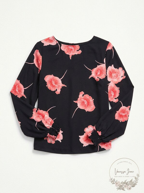 Bar III Printed Blouse, Size XL