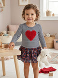 Kids Headquarters Little Girls  Rosette Heart Top, Size 6X