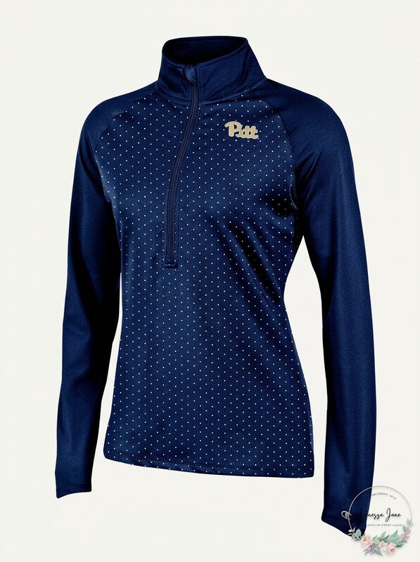 NCAA Pittsburgh Panthers Womens Ladies Classic Workout 1/2 Zip Jacket, Small