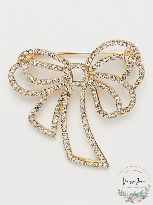 Charter Club Gold-Tone Pave Bow Pin