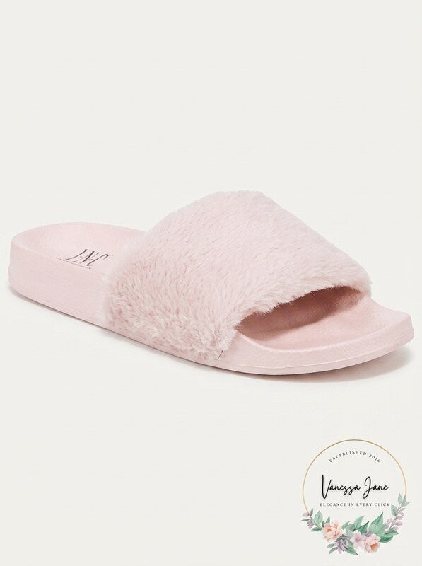 International Concepts Faux-Fur Slide Slippers,Size XL