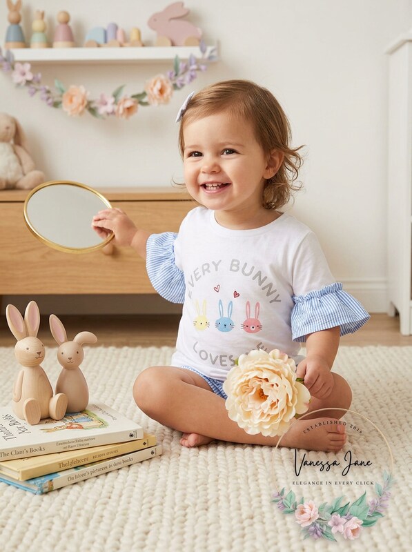 First Impressions Baby Girls Every Bunny Ruffle Top, Size 3/6 Months
