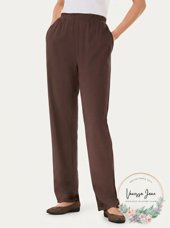 Womens Within 7-Day Knit Straight-Leg Pull-On Pants