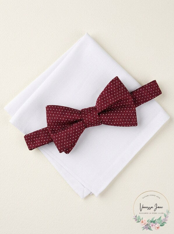 Alfani Mens Dot Pre-Tied Bow Tie and Solid Pocket Square Set, Size OS