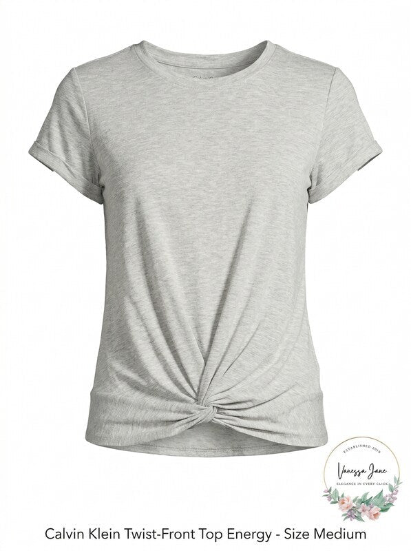 Calvin Klein Twist-Front Top Energy ,Size Medium