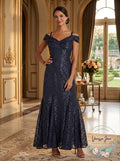 R & M Richards Off-the-Shoulder Lace Gown, 8