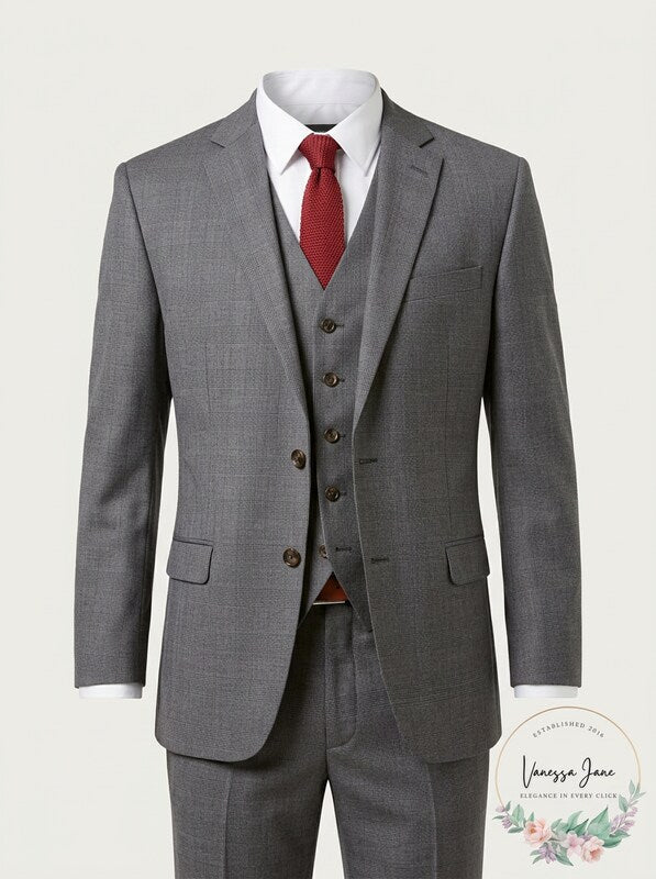 Lauren Ralph Lauren Men Wool Lined Two-Button Blazer, Grey Size 60 Long
